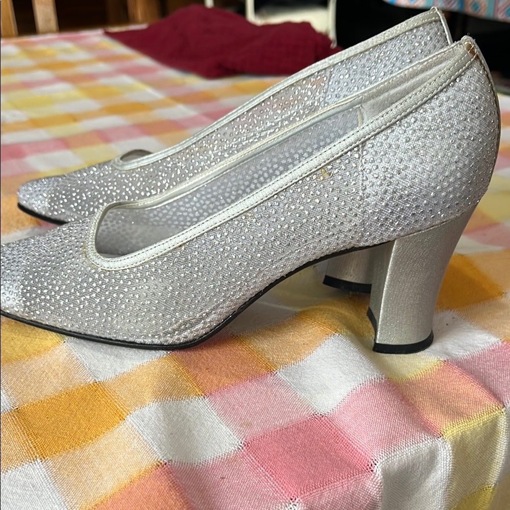 Elegant Silver Women's Heels